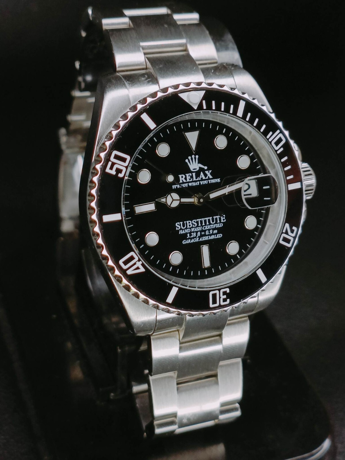 Купить Наручные часы Relax NH35 Seiko Movement Custom Premium Build Watch - Black Sub Homage, цена 47 102 руб — (295463687359)
